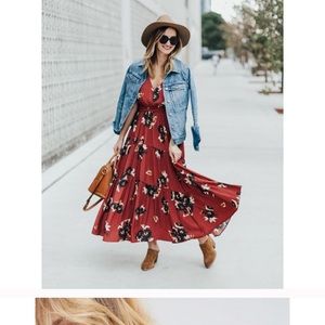 Free people red floral dress